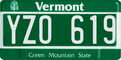 VT license plate YZO619