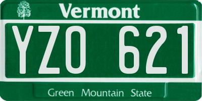 VT license plate YZO621