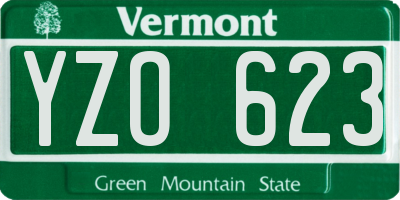 VT license plate YZO623