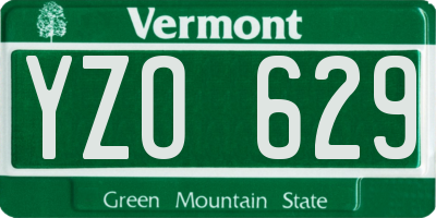 VT license plate YZO629