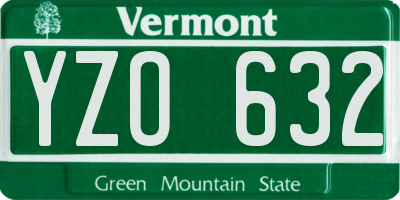 VT license plate YZO632
