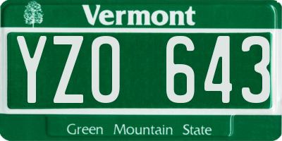 VT license plate YZO643
