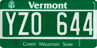 VT license plate YZO644