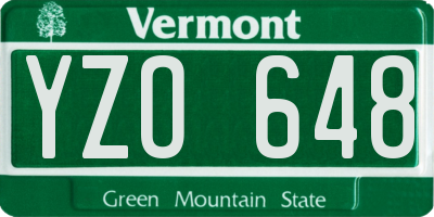 VT license plate YZO648