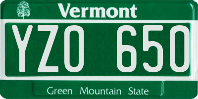 VT license plate YZO650