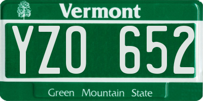 VT license plate YZO652