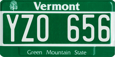 VT license plate YZO656