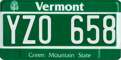 VT license plate YZO658