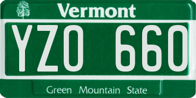 VT license plate YZO660
