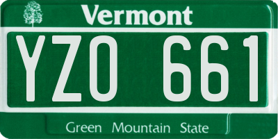 VT license plate YZO661