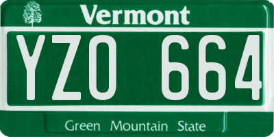 VT license plate YZO664