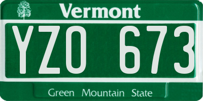 VT license plate YZO673