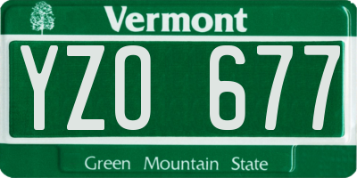 VT license plate YZO677