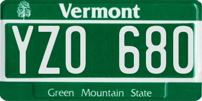 VT license plate YZO680