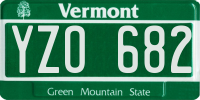 VT license plate YZO682