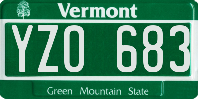 VT license plate YZO683