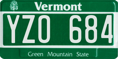 VT license plate YZO684