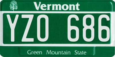 VT license plate YZO686