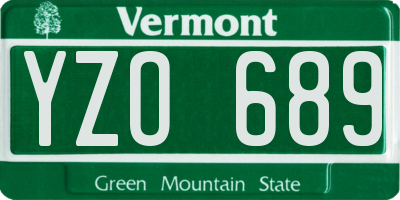 VT license plate YZO689