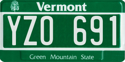 VT license plate YZO691
