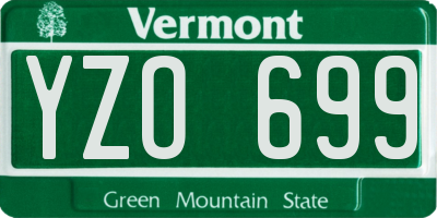 VT license plate YZO699