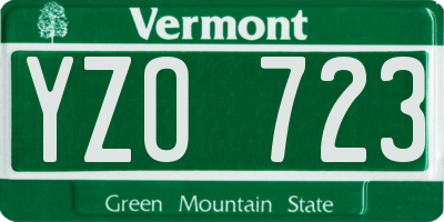 VT license plate YZO723