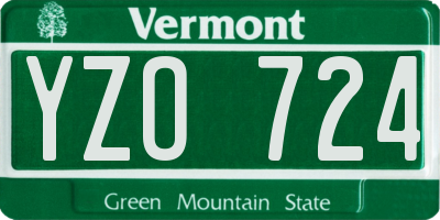 VT license plate YZO724