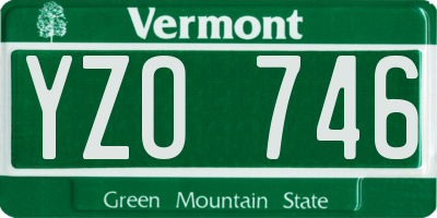 VT license plate YZO746
