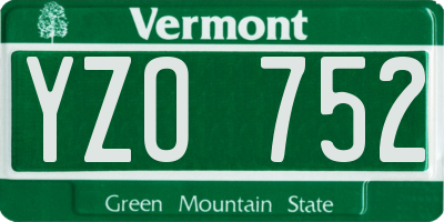 VT license plate YZO752