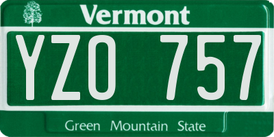 VT license plate YZO757