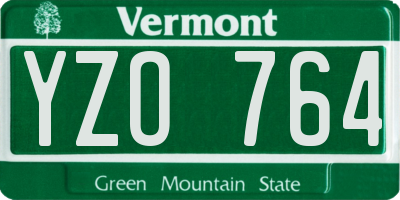 VT license plate YZO764