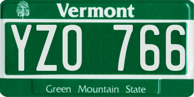 VT license plate YZO766