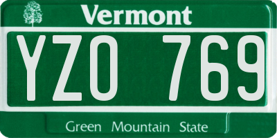 VT license plate YZO769