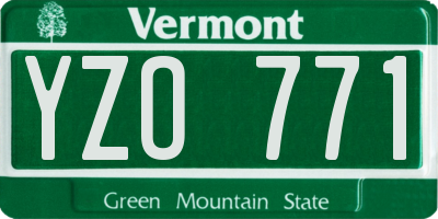 VT license plate YZO771
