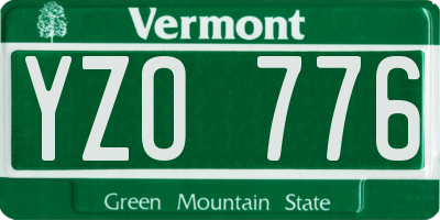 VT license plate YZO776