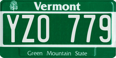 VT license plate YZO779