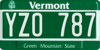 VT license plate YZO787