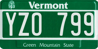 VT license plate YZO799