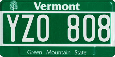 VT license plate YZO808