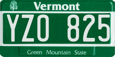 VT license plate YZO825