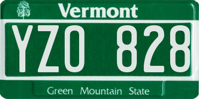 VT license plate YZO828