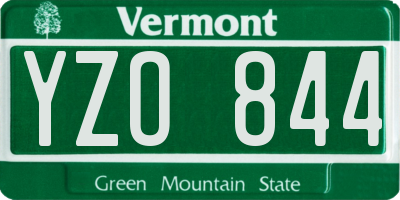 VT license plate YZO844