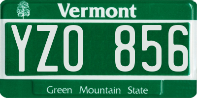 VT license plate YZO856