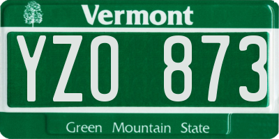 VT license plate YZO873