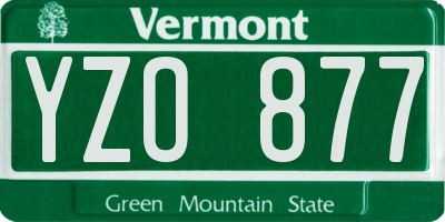 VT license plate YZO877