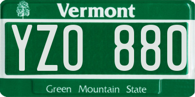 VT license plate YZO880