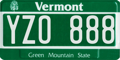 VT license plate YZO888