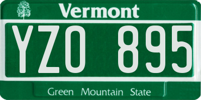VT license plate YZO895