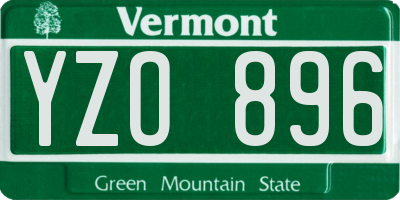 VT license plate YZO896