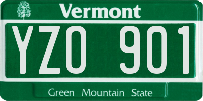 VT license plate YZO901